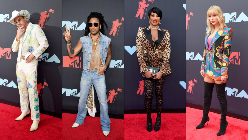 Illustration for article titled Technicolor Sparkles and Flamboyant Energy Dominated the MTV VMAs Red Carpet